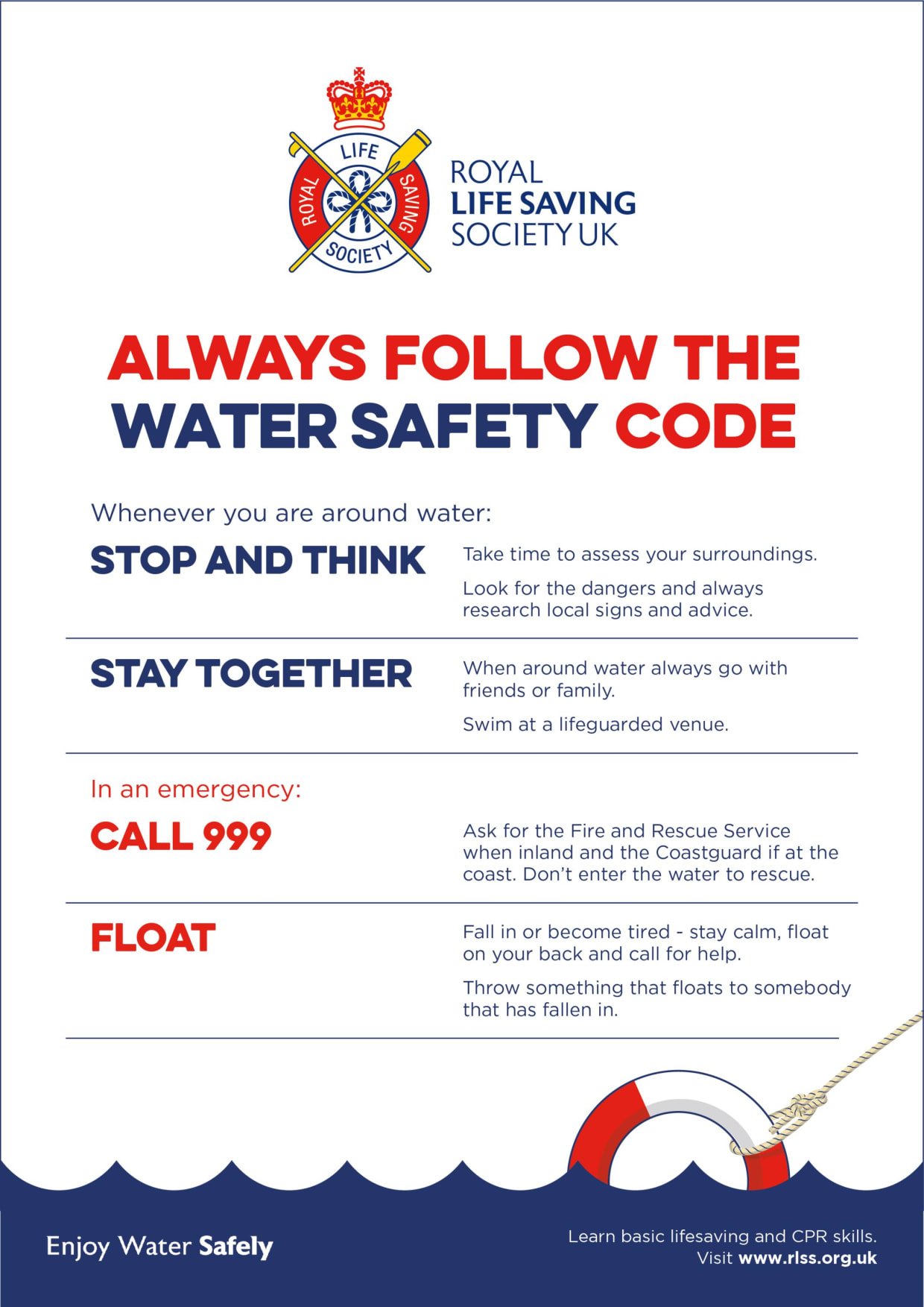 Water Safety Code Poster