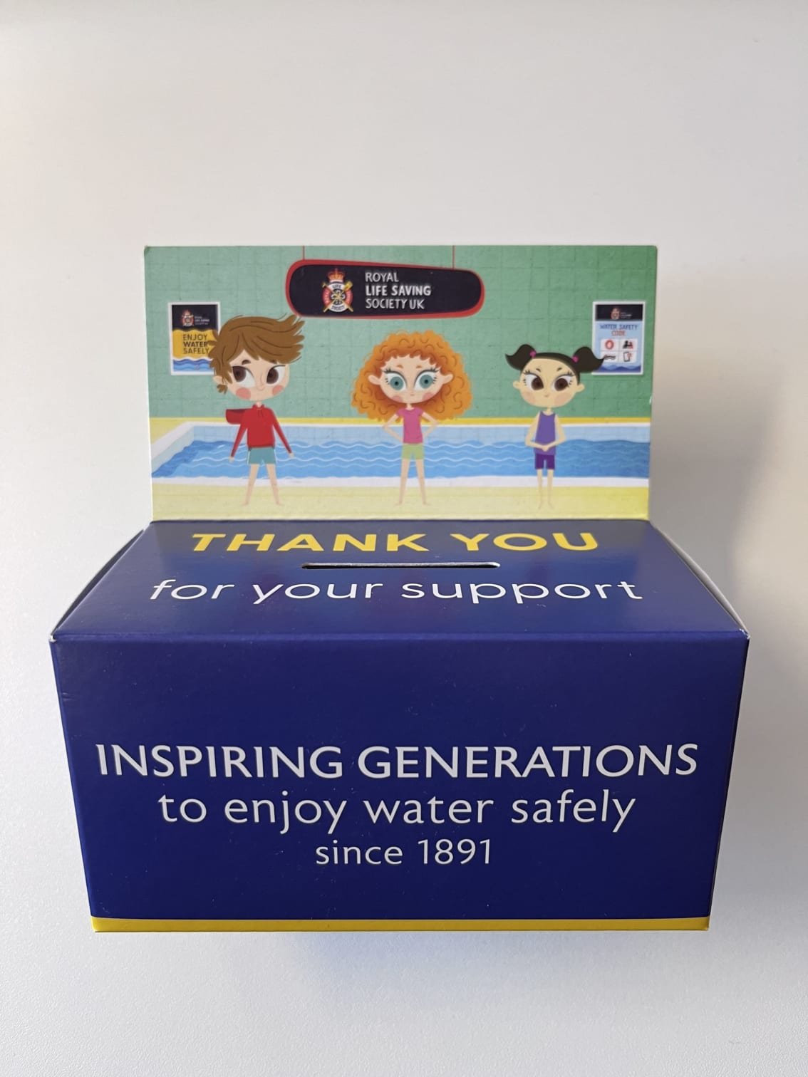 An RLSS UK donation box