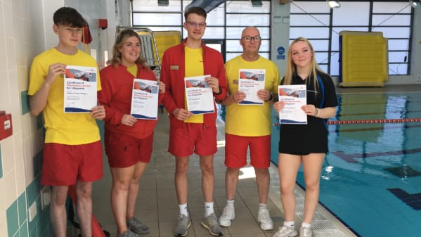 Oswestry Leisure Centre Lifeguards awarded with certificates after rescue