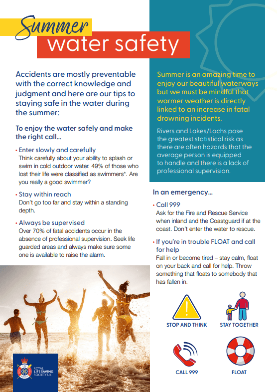 Summer Water Safety Leaflet