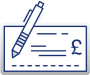 Drawing of a cheque and pen
