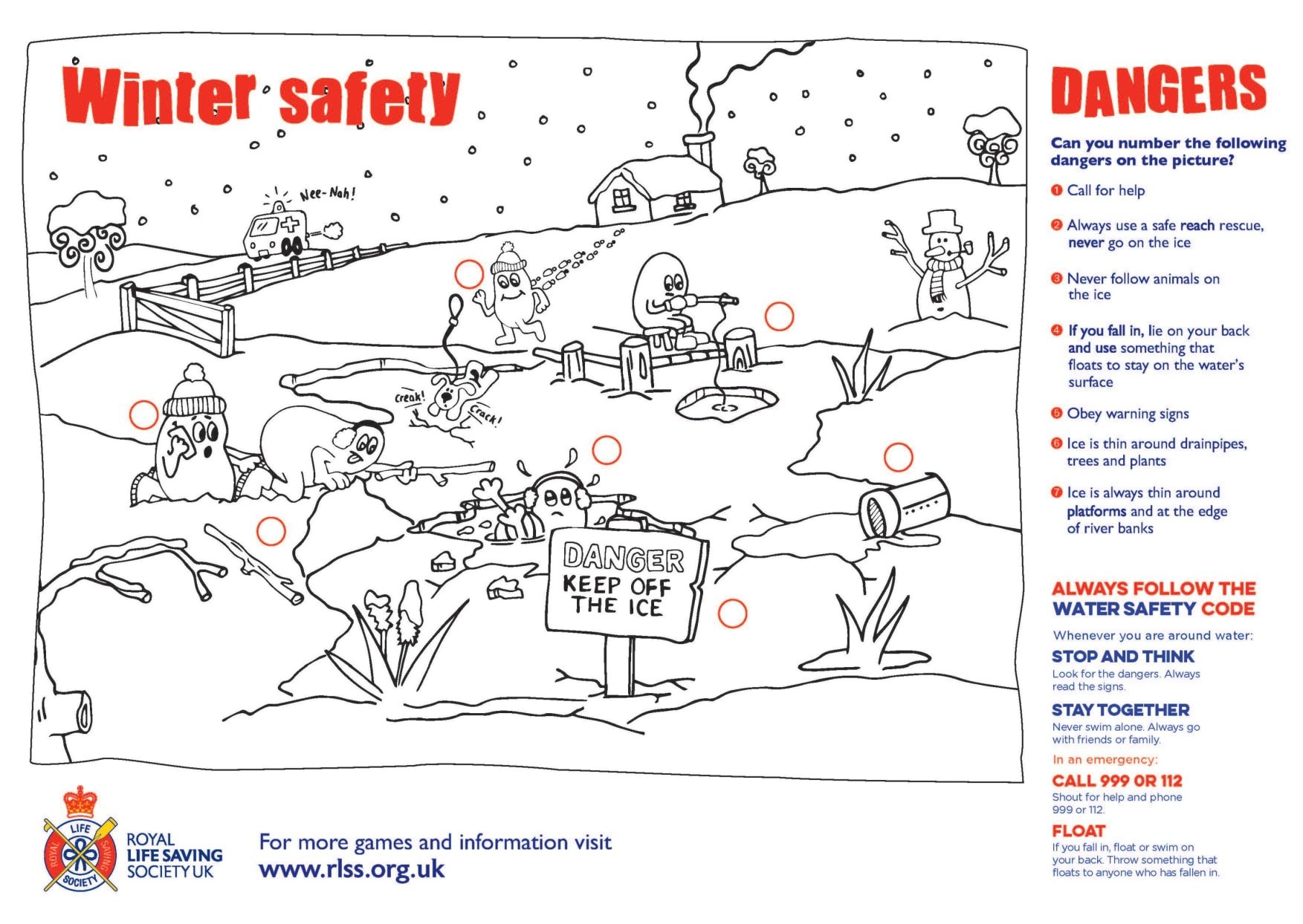 Winter Water Safety Activity Sheet